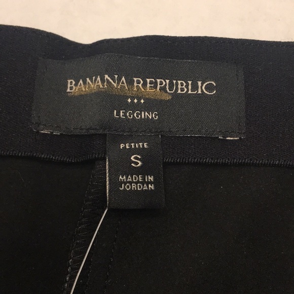 NWT Banana Republic High Rise Black Vegan Faux Leather Leggings New Petite S L - Picture 3 of 7